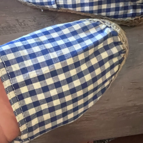 Blue and White Checkered Espadrilles - Picture 9 of 11